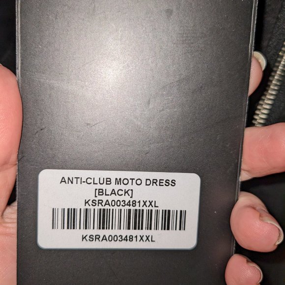 Killstar Stretch Denim Anti-Club Moto Dress with Bat Buckles XXL BNWT Goth Punk - Picture 3 of 3